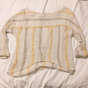 RVCA • striped • open back • linen shirt